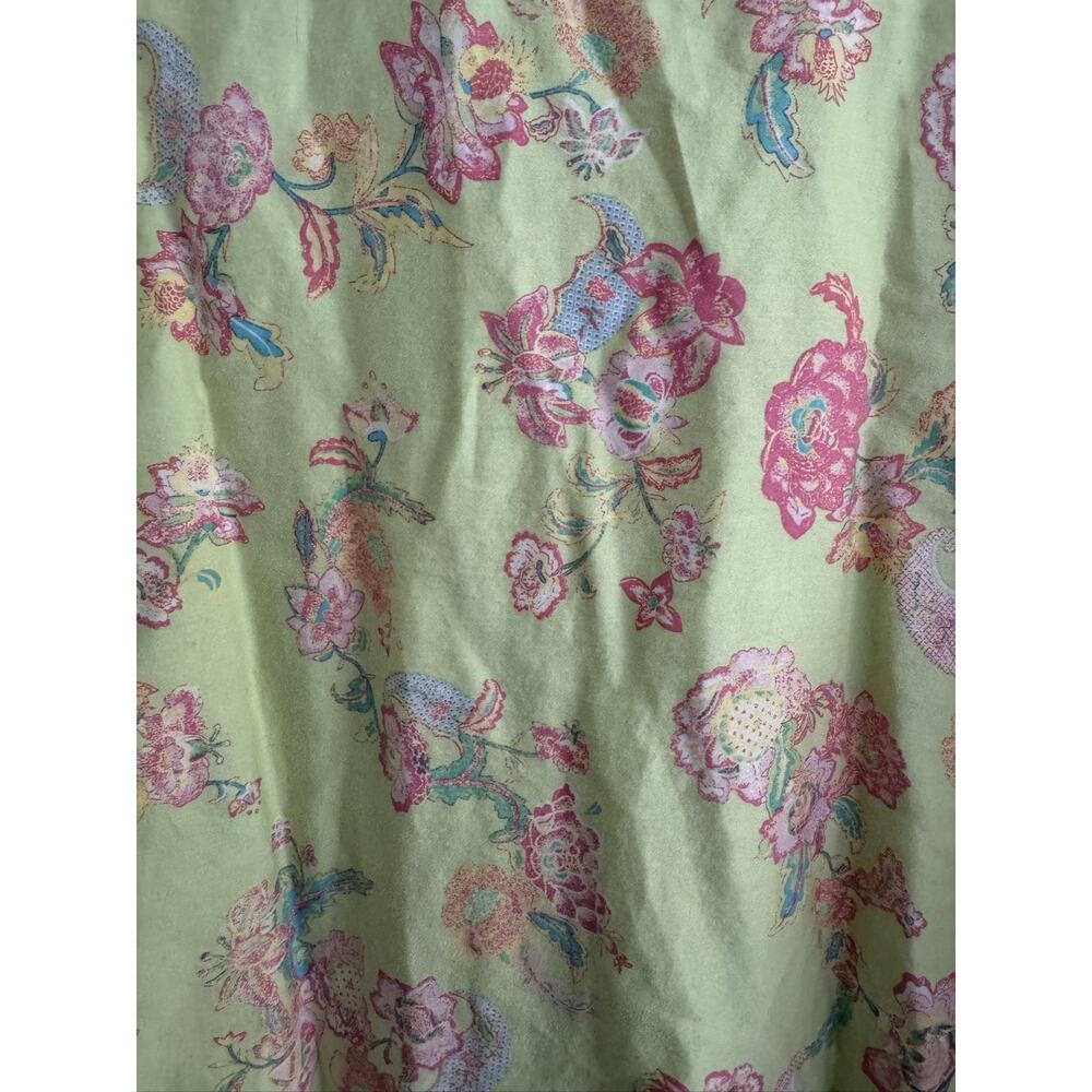 Natori Women's M Green Floral Paisley Tunic Blouse Long Sleeve Button Top - Picture 8 of 12